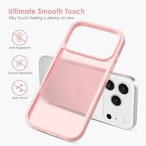TENOC Phone Case Compatible with iPhone 17 Pro, Pink Case Translucent Protective Bumper Matte Hard Back Cover for 6.3 Inch - 2