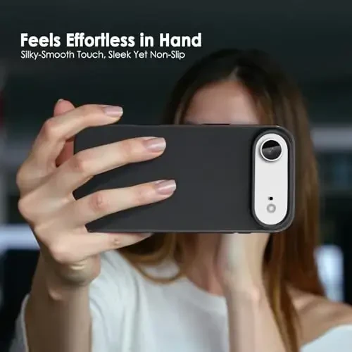 TENOC Phone Case Compatible with iPhone Air, Black Case Anti-Fingerprint Protective Bumper Matte Cover for 6.5 Inch - 7