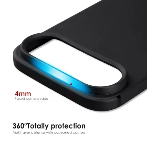 TENOC Phone Case Compatible with iPhone Air, Black Case Anti-Fingerprint Protective Bumper Matte Cover for 6.5 Inch - 3