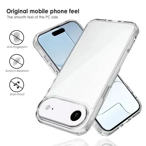 TENOC Phone Case Compatible with iPhone Air, Clear Case Anti-Yellowing Protective Bumper Hard Back Cover for 6.5 Inch - 6