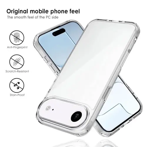 TENOC Phone Case Compatible with iPhone Air, Clear Case Anti-Yellowing Protective Bumper Hard Back Cover for 6.5 Inch - 6