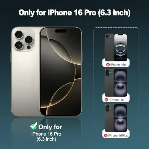 TENOC Phone Case iPhone 16 Pro bilan mos keladi, Qora Chehol Barmoq izlariga qarshi himoya tamponli mat qopqoq 6,3 dyuym uchun - TENOC (1)
