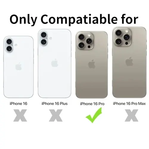 TENOC Phone Case iPhone 16 Pro bilan mos keladi, Shaffof G'ilof Sariqlikka qarshi Himoya Bumper Qattiq Orqa Qopqoq 6.3 dyuym uchun - 2