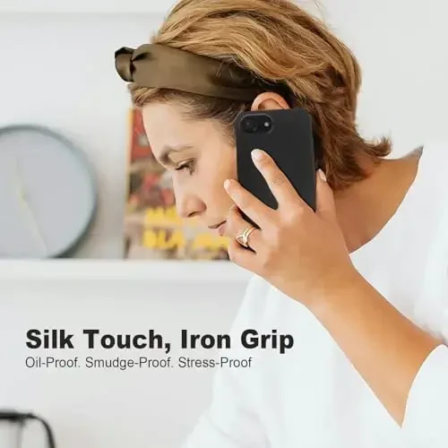 TENOC Phone Case iPhone 16e bilan mos keladi, qora g'ilof barmoq izlariga qarshi himoya tamponli mat qoplamasi 6,1 dyuym uchun - 7