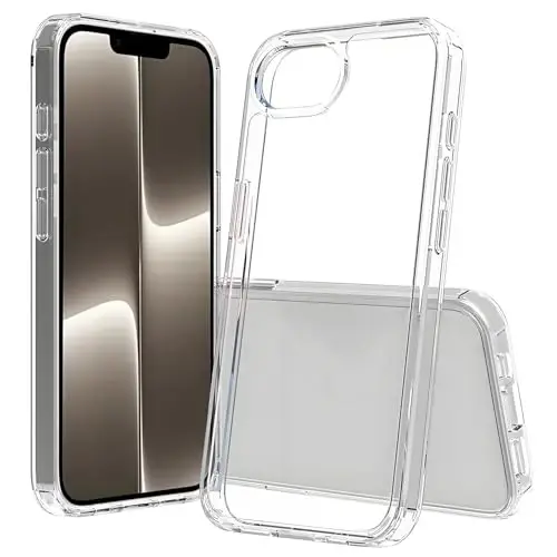 TENOC Phone Case iPhone 16e bilan mos keladi, Shaffof G'ilof Sariqlikka qarshi himoya tamponli qattiq orqa qopqoq 6,1 dyuym uchun - 1