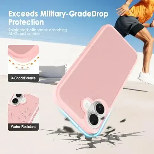 TENOC Phone Case iPhone 17 bilan mos keladi, pushti rangli g'ilof Shaffof himoya bumperi Matte qattiq orqa qopqoq 6,3 dyuym uchun - 3