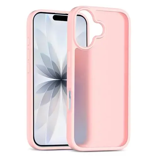 TENOC Phone Case iPhone 17 bilan mos keladi, pushti rangli g'ilof Shaffof himoya bumperi Matte qattiq orqa qopqoq 6,3 dyuym uchun - 1