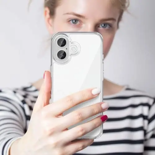 TENOC Phone Case iPhone 17 bilan mos keladi, tiniq g'ilof sarg'ayishga qarshi himoya bamperi 6,3 dyuym uchun qattiq orqa qopqoq - 7