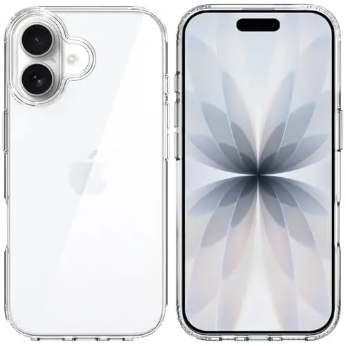 TENOC Phone Case iPhone 17 bilan mos keladi, tiniq g'ilof sarg'ayishga qarshi himoya bamperi 6,3 dyuym uchun qattiq orqa qopqoq - TENOC