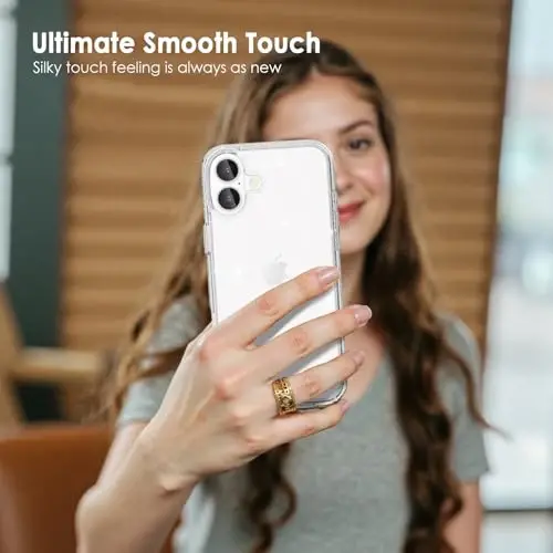 TENOC Phone Case iPhone 17 bilan mos keladi, Yaltiroq G'ilof Shaffof Yorqin Himoya Bumper Qizlar Ayollar uchun Chiroyli Qopqoq - 6