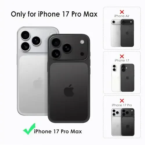 TENOC Phone Case iPhone 17 Pro Max bilan mos, shaffof g'ilof zarbaga chidamli himoya bamperi 6,9 dyuym uchun ingichka qopqoq - 2