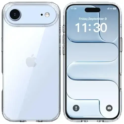 TENOC Phone Case iPhone Air bilan mos, tiniq g'ilof sarg'ayishga qarshi himoya bamperi 6,5 dyuym uchun qattiq orqa qopqoq - 1
