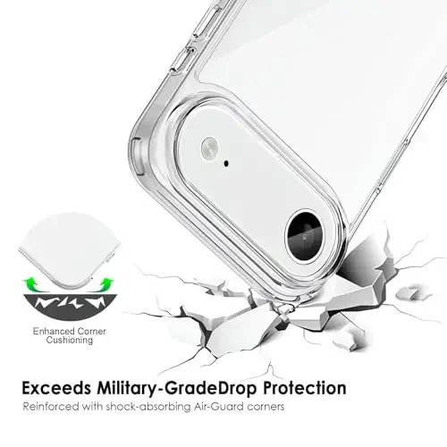 TENOC Phone Case iPhone Air bilan mos, tiniq g'ilof sarg'ayishga qarshi himoya bamperi 6,5 dyuym uchun qattiq orqa qopqoq - 5