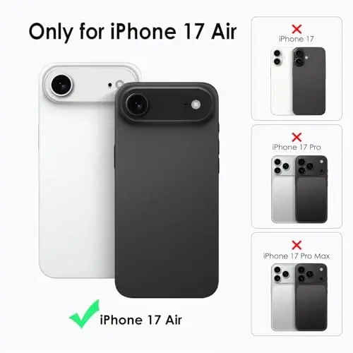 TENOC Phone Case iPhone Air bilan mos, tiniq g'ilof sarg'ayishga qarshi himoya bamperi 6,5 dyuym uchun qattiq orqa qopqoq - 3