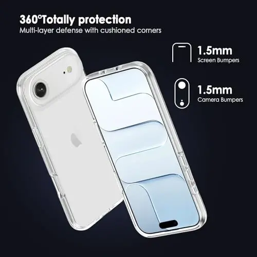 TENOC Phone Case iPhone Air bilan mos, tiniq g'ilof zarbaga chidamli himoya bamperi 6,5 dyuym uchun ingichka qopqoq - 3