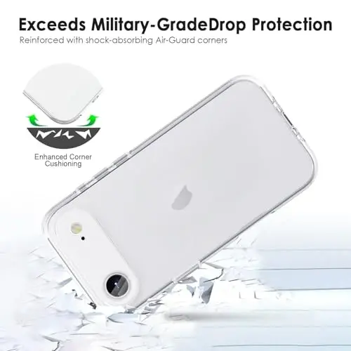 TENOC Phone Case iPhone Air bilan mos, tiniq g'ilof zarbaga chidamli himoya bamperi 6,5 dyuym uchun ingichka qopqoq - 4