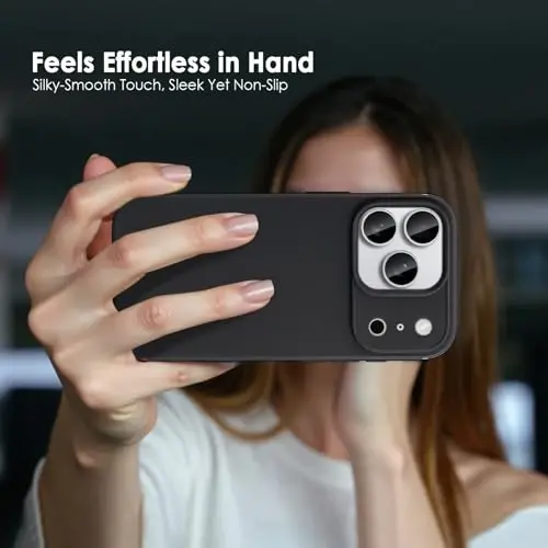 TENOC Telefon G'ilofi iPhone 17 Pro Max bilan mos, qora G'ilof Barmoq izlariga qarshi Himoya Bumperi 6.9 dyuym uchun mat qopqoq - 7