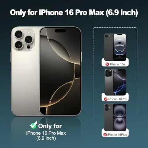 TENOC Phone Case Compatible with iPhone 16 Pro Max, Black Case Anti-Fingerprint Protective Bumper Matte Cover for 6.9 Inch - 2