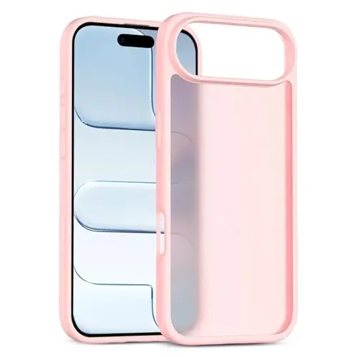 TENOC Phone Case Compatible with iPhone Air, Pink Case Translucent Protective Bumper Matte Hard Back Cover for 6.5 Inch - 1
