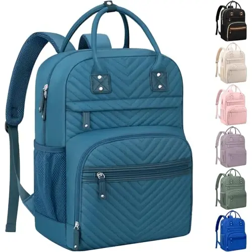 Tenot Baby Diaper Bag Backpack Tote for Women Large Capacity with Insulated Pockets Multifunctional Waterproof Diaper Bags For Baby Girl Boy Mama Maternity Travel Bag Peacock Blue - TENOT