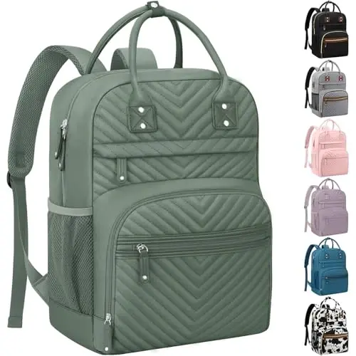Tenot Diaper Bag Backpack for Women with Insulated Pockets Green | Large Capacity, Multifunctional, Waterproof, Travel Baby Diaper Bags for Mom,Dad,Baby Girl Boy - 1