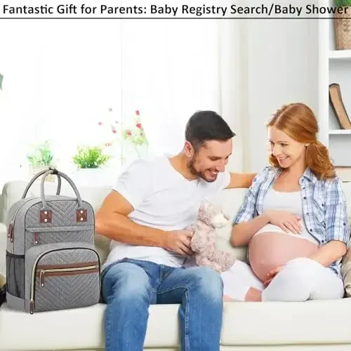 Tenot Diaper Bag Backpack Tote with Insulated Pockets for Men Baby Boys Girls Newborn Unisex Tactical Large Capacity, Multifunctional Waterproof Grey - 5