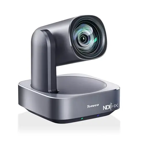 Tenveo 4K NDI PTZ Camera, AI Humanoid & Face Auto-Tracking, 12X Optical Zoom Wide Angle, USB3.0/HDMI/LAN PoE IP Live Streaming for Church Worship Video Conference Broadcast Events YouTube OBS vMix - 1