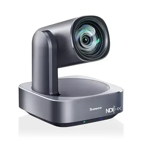 Tenveo NDI PTZ Camera 4K AI Auto-Tracking 12X Optical Zoom USB3.0 LAN PoE HDMI Wide Angle Lens IP Live Streaming Camera for Church Worship Video Conference Broadcast Events YouTube OBS vMix - 1