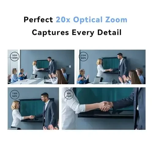 Tenveo VLoop PTZ Camera with 20X Optical Zoom Wide View Angle USB3.0/HDMI Works with Zoom Skype Teams FHD 1080P for Video Conference Red Dot Design Winner (VL20H) - 3