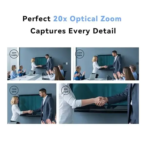 Tenveo VLoop PTZ Kamera, 20X optik zum, keng ko'rish burchagi USB3.0/HDMI Zoom Skype Teams bilan ishlaydi FHD 1080P video konferensiya uchun Red Dot Design Winner (VL20H) - 3