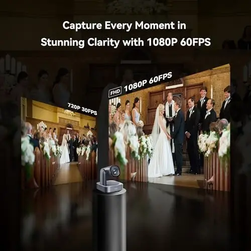 Tenveo VLoop PTZ Kamera, 20X optik zum, keng ko'rish burchagi USB3.0/HDMI Zoom Skype Teams bilan ishlaydi FHD 1080P video konferensiya uchun Red Dot Design Winner (VL20H) - 4