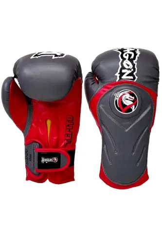 Tepito Boks Eldiveni Muay Thai Kick Boks Eldiveni Ve Bandaj 2'li Set - Gri-Kırmızı - 3
