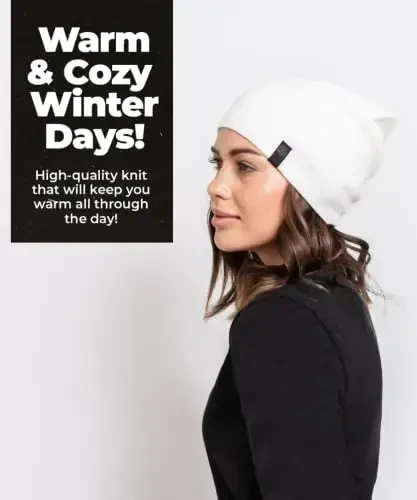 Теплая шапка-бини Slouchy - восхитительно мягкая повседневная шапка из тонкого трикотажа - 3