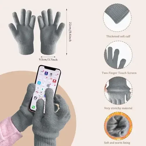 Тёплый шарф для зимних женщин и мужчин, вязаный шерстяной петля бесконечность шарфы толстый и объемный обогреватель шеи для холодной погоды U-SY-WS7 - 3