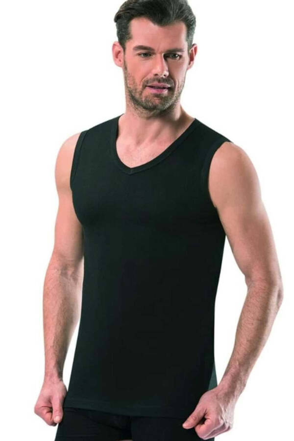 Ter0401 Men's Sleeveless V-Neck Sports T-Shirt - 1