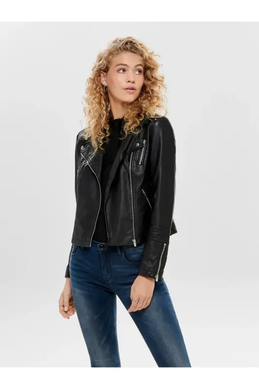 Teri Biker Otw Noos Ayollar Charm Ko'ylagi-Qora2 - 1