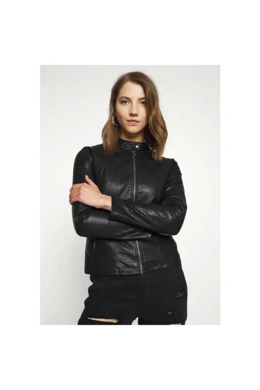 Teri Biker Otw Noos Ayollar Charm ko'ylagi - Qora4 - ONLY