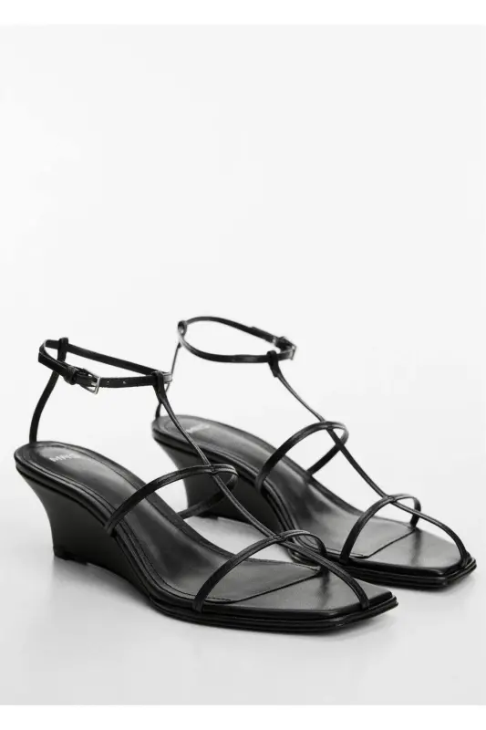 Teri tasma sandal - Qora - MANGO WOMAN