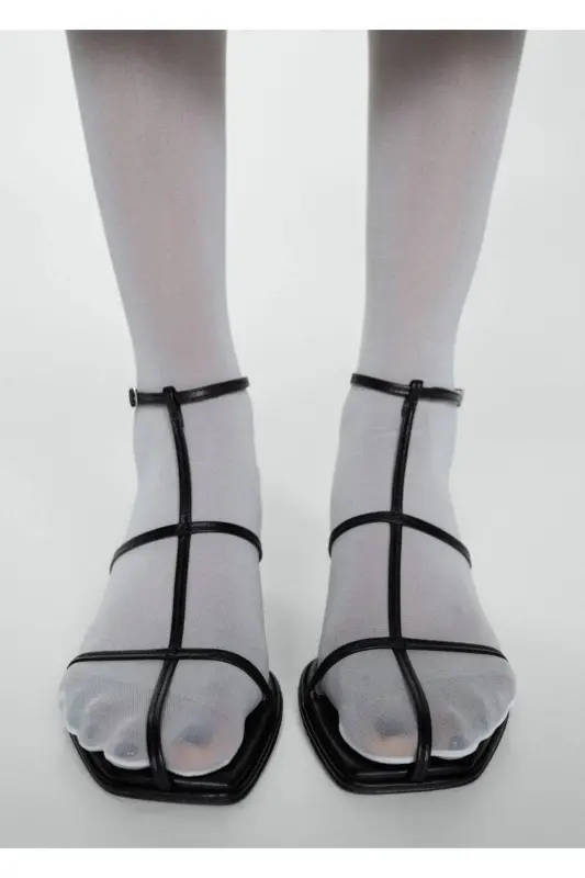 Teri tasma sandal - Qora - 2
