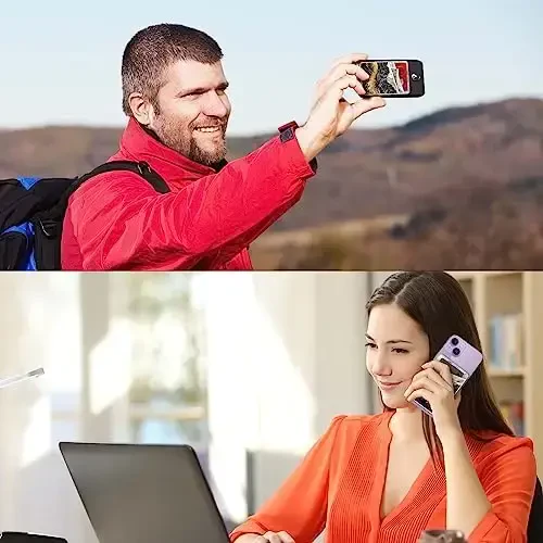 Teri telefon hamyoni yopishtiruvchi, telefon g'ilofi uchun karta ushlagichi, kredit karta orqa yopishtiruvchi hamyon, iPhone, Samsung, Android va ko'pgina smartfonlar uchun mos, to'q kulrang marmar - 5