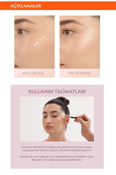 Teriga mos keladigan, teri bilan birlashadigan suyuq porlatgich Juicy-pang Water Highlighter (PK01) - 20