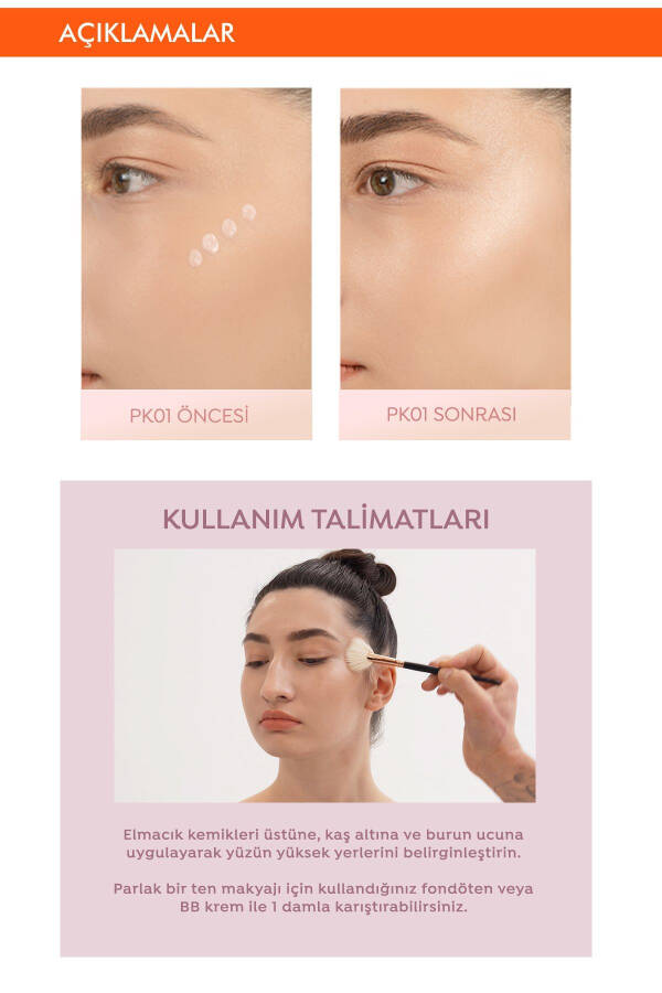 Teriga mos keladigan, teri bilan birlashadigan suyuq porlatgich Juicy-pang Water Highlighter (PK01) - 20