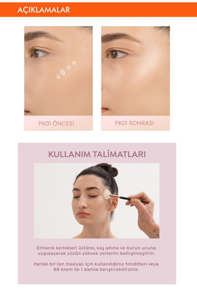 Teriga mos keladigan, teri bilan birlashadigan suyuq porlatgich Juicy-pang Water Highlighter (PK01) - 17