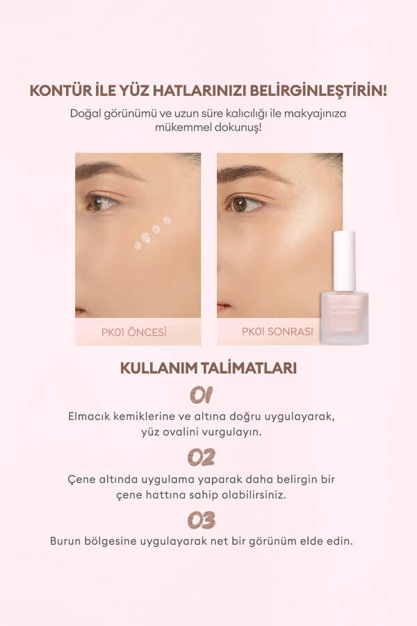 Teriga mos keladigan, teri bilan birlashadigan suyuq porlatgich Juicy-pang Water Highlighter (PK01) - 11