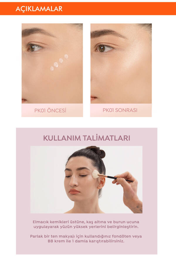 Teriga mos keladigan, teri bilan birlashadigan suyuq porlatgich Juicy-pang Water Highlighter (PK01) - 23