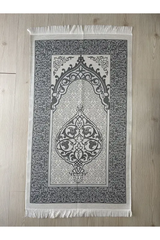 Termo Deri Kuran-ı Kerim Pamuklu Seccade Inci Tesbih Bohça Çeyiz Hediyelik Seti Ev Konsept - GRİ - 3