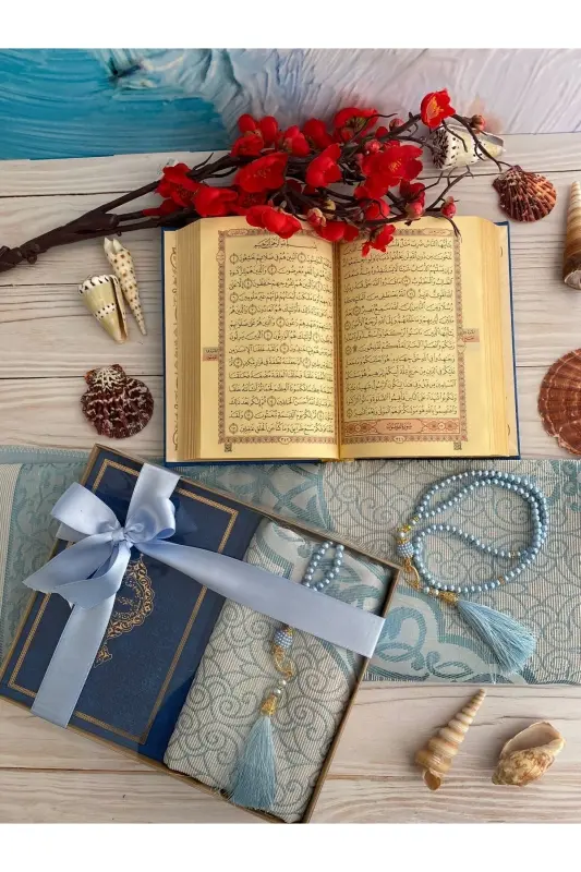 Termo Teri Qur'on Pamukli Sajjada Marvarid Tasbeh Boxcha Sep Ev Sovg'a To'plami Uy Konsepsiyasi-KO'K - 1
