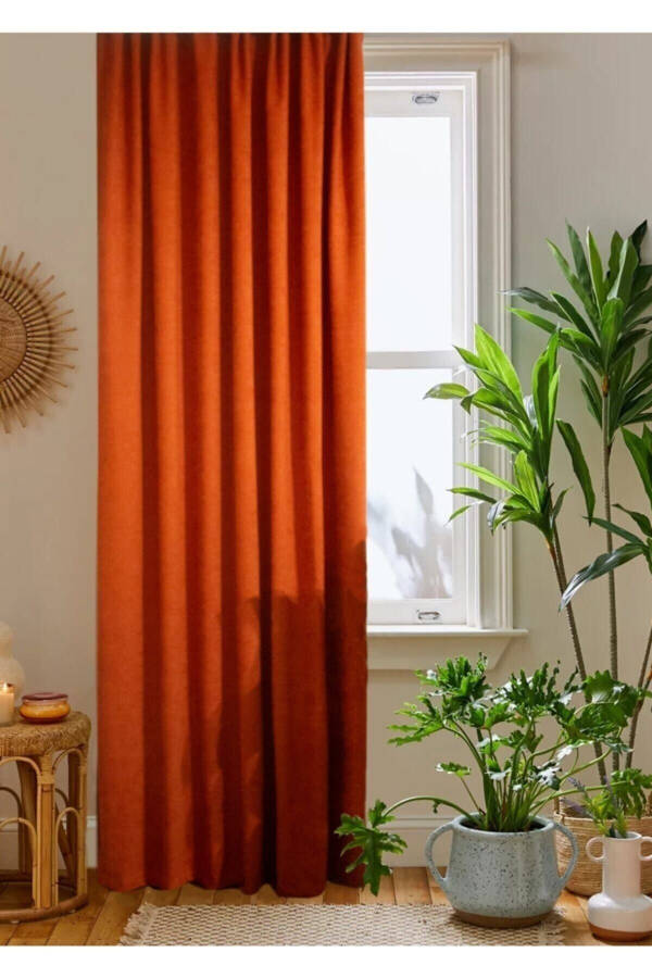 Terracotta Honeycomb Velvet Textured Blackout Curtain Plain Stitch Extrafor Pleat 1st Class Quality - 1