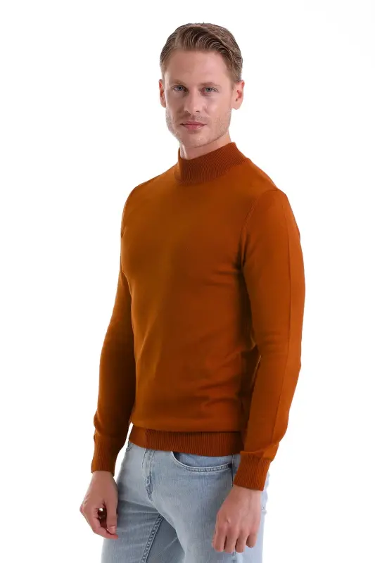 Terracotta Regular Fit Plain Mock Neck Knitwear K - 10