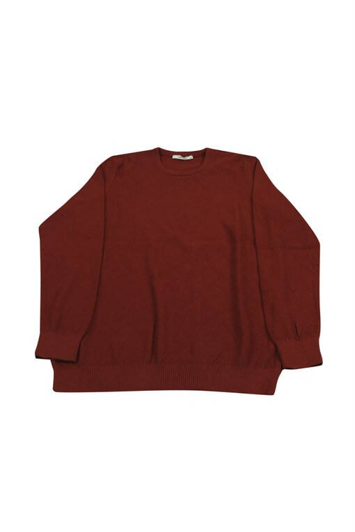 Terracotta Slim Fit Crew Neck Patterned Knit Sweater - 11